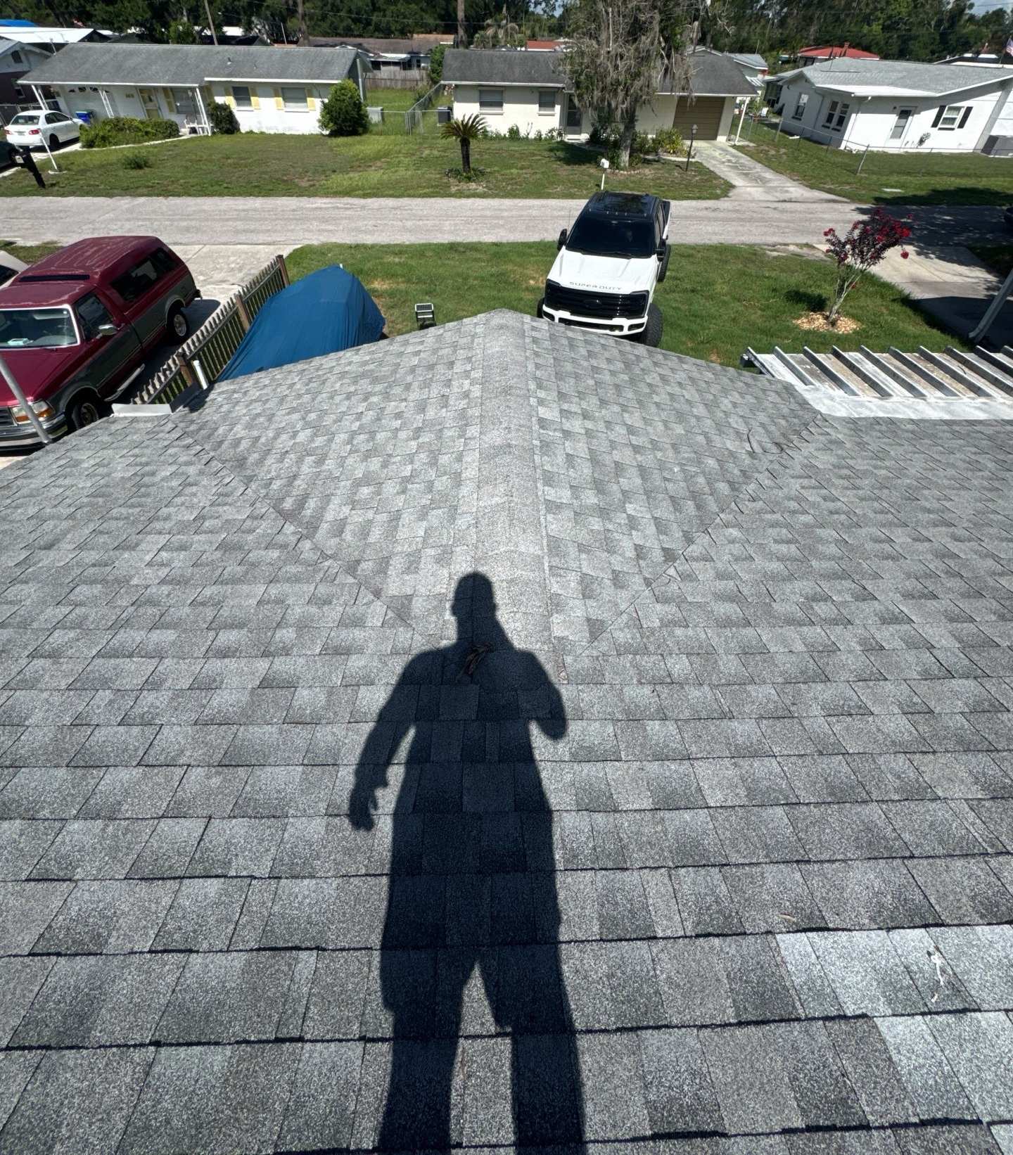 Granule loss on the old shingle roof in Zephyrhills FL